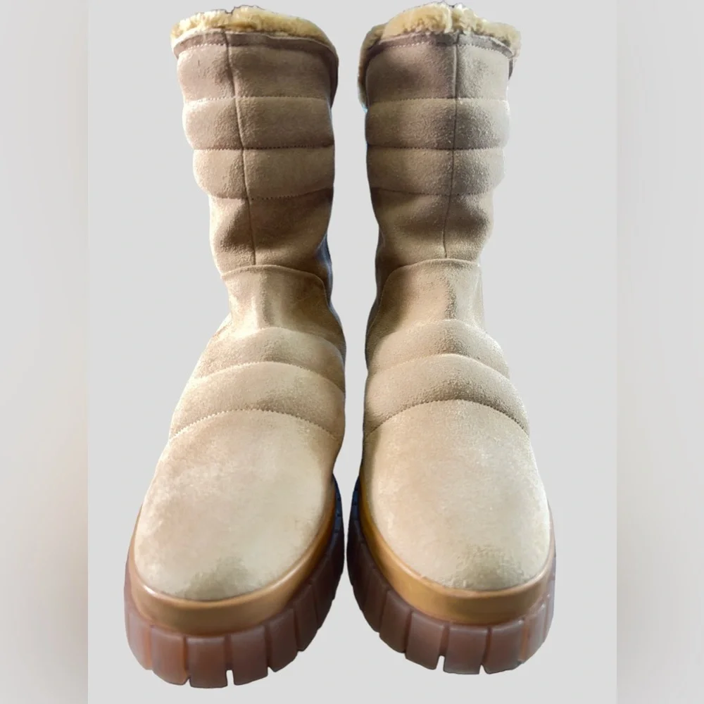Free People Fable‎ Faux Fur Platform Winter Boots Sand Color Womens EU 39/US 8.5